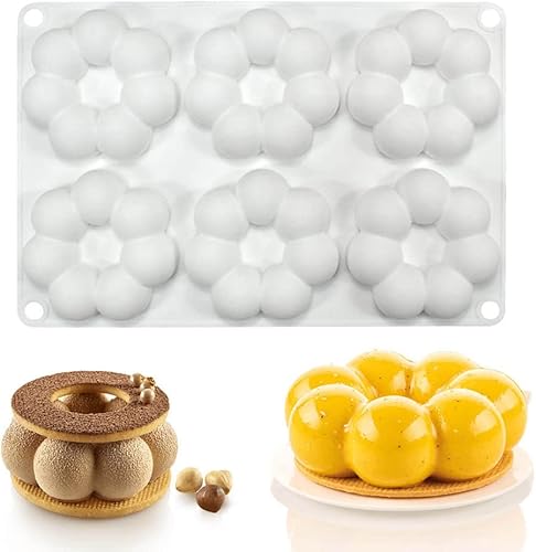 Molde de silicona para donas para hornear donas, molde de silicona para hornear en forma de flor, molde antiadherente para hacer donas, moldes para