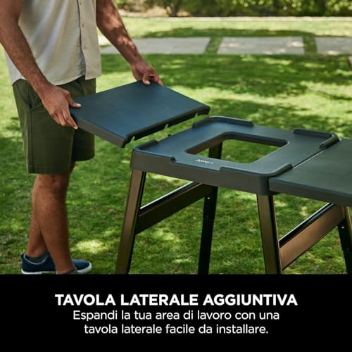 Support de cuisson extérieur solide Ninja Woodfire table noire réglable