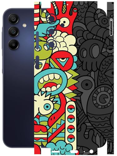 Image of AtOdds - Full Body Back Screen Guard Protector Film - Lamination Wrap Skin Sticker Compatible with Samsung Galaxy A15 (5G) | Scratchproof Matte Finish (Graffiti50)