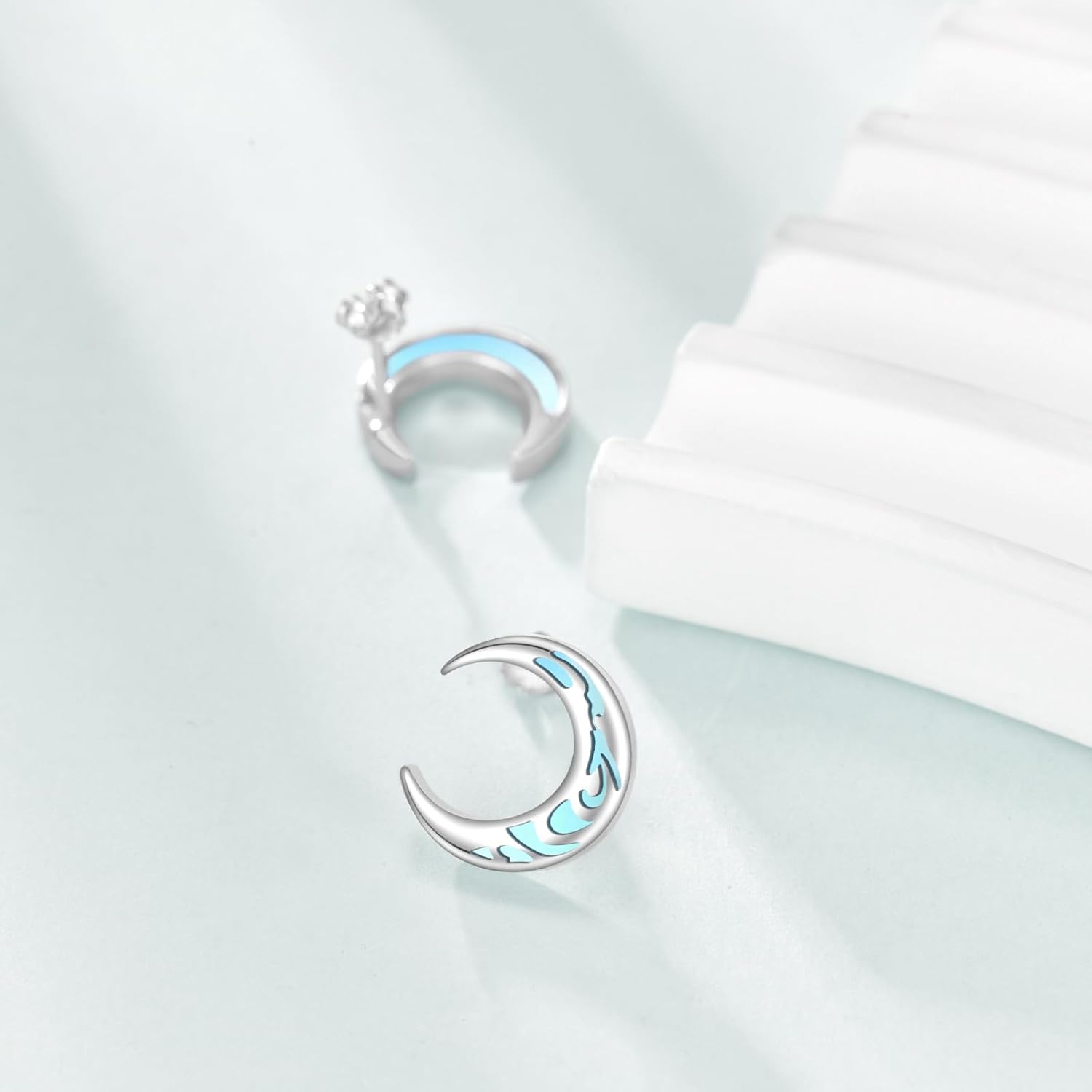 Moon Earrings for Women Sterling Silver Moonstone Stud Earrings Jewelry Gifts for Women - Image 6