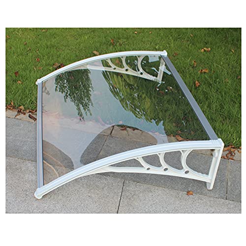 ZXCVBNAS Toldo Cubierta De Policarbonato En Ventanas Exterior,Marquesina para Puertas Ventanas Toldo Refugio De Nieve,Tejadillo De Protección Bloquea La Radiación UV,60x350cm/24x138in Cover