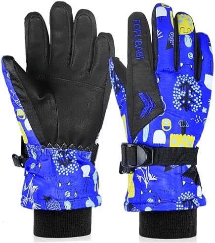 Guantes de Esquí para Niños Niño Niña, Guantes de Invierno Imperm...