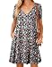 JollieLovin Women T Shirt Plus Size Summer Swing Dresses Short Sleeve V Neck Loose Casual Dress(5X,4-NavyBlue)