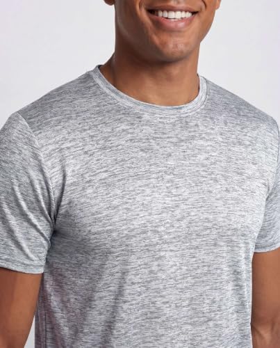 Image of 5 Pack Men's Dry Fit Workout T Shirts Crew Neck Athletic Gym Running Tees | Short Sleeve, Moisture Wicking, Cooling, Stretch, Undershirts, Work, Summer, Hiking, Tennis, Basketball, Sports, Exercise