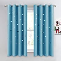 Vista 63 de NICETOWN Cortinas Opacas con Recortes de Estrellas para Dormitorio de Niños/Guardería, Cortinas de Tratamiento de Ventana con Aislamiento Térmico
