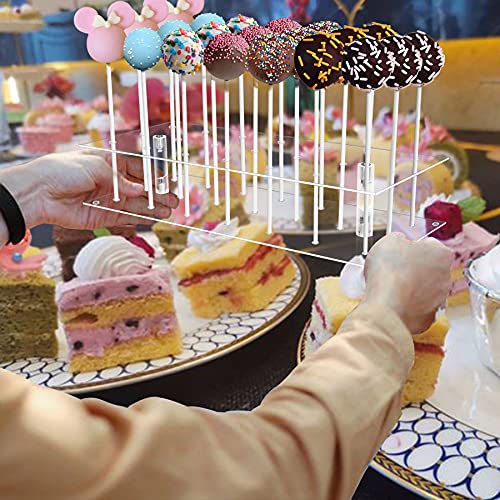image for KETAWA Cake pop stand,21 Hole Clear Acrylic Lollipop Holder, Lollipop 