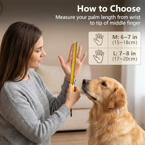 Pet Grooming Gloves for Cats & Dogs, Silicone Pet Hair Removal Glove for Bathing, Shedding & Massage, Gentle Cat & Dog Grooming Glove for Long & Short Hair Pets(Grey-Large) - Image 8