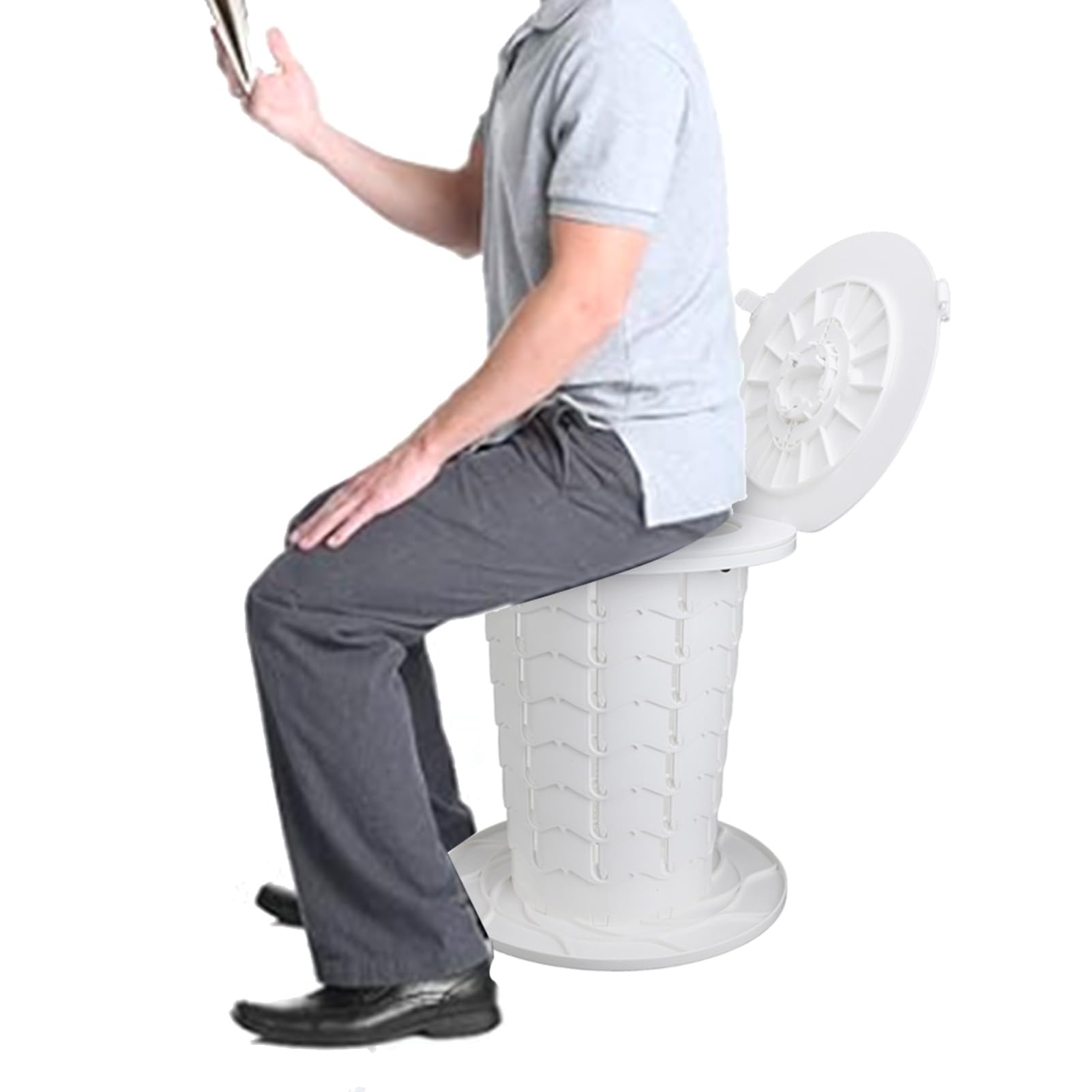 Inodoro Portátil Retráctil de Altura Ajustable para Acampar, Adultos, Niños, Capacidad de Carga de 330,7 LB, Orinal de Viaje Plegable Resistente e Impermeable para Senderismo, Pesca en