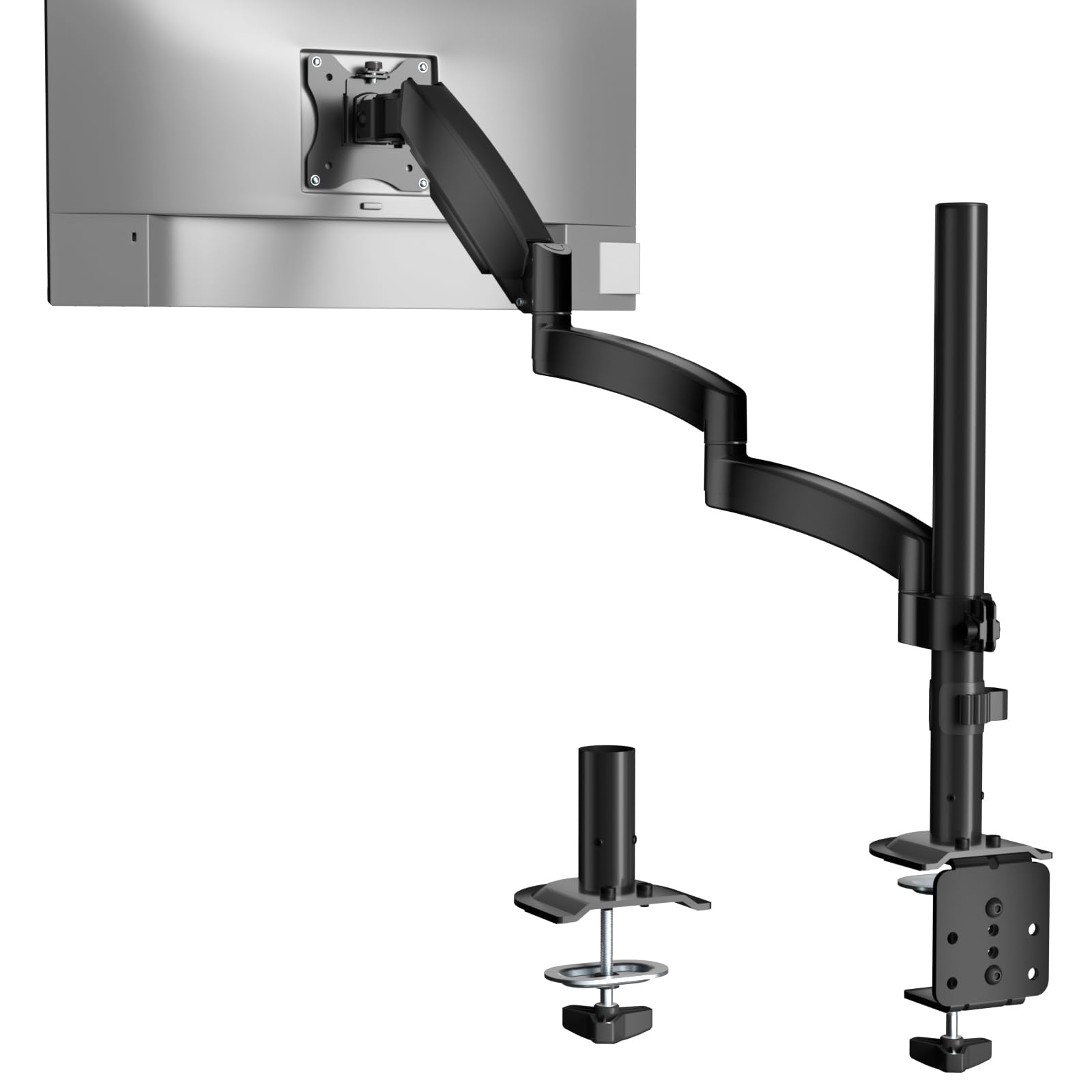 WALI Single Long Monitor Arm - 13 to 32 inch Computer Monitor Arm Desk Mount, Hold up to 19.8lbs, Extra Long Adjustable Stand, Full Motion Tall Arm,