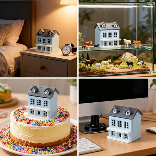 Dollhouse Miniature Villa Wooden Tiny House Compact Model - Image 2