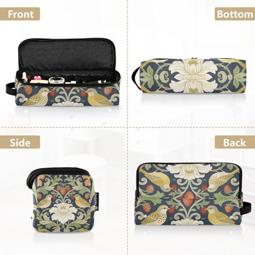 Bolsa de viaje y tapete resistente al calor para herramientas de cabello con cierre portátil organizador para planchas y rizadores William Morris Rojo miniatura 5
