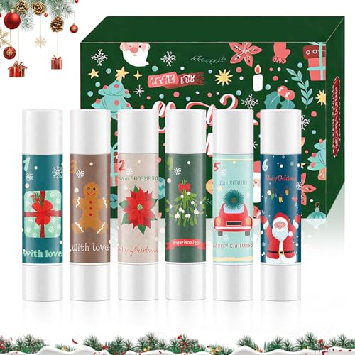 Juego de bálsamo labial de Navidad, 6 unidades de bálsamo labial hidratante, juego de regalo de Navidad, bálsamo labial, bálsamo labial hidratante, cuidado de los labios, perfecto regalo de Navidad