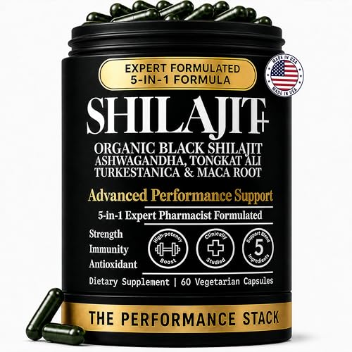 Highest Potency Black Shilajit for Men – 80% Fulvic Acid – Tongkat Ali, Ashwagandha &...