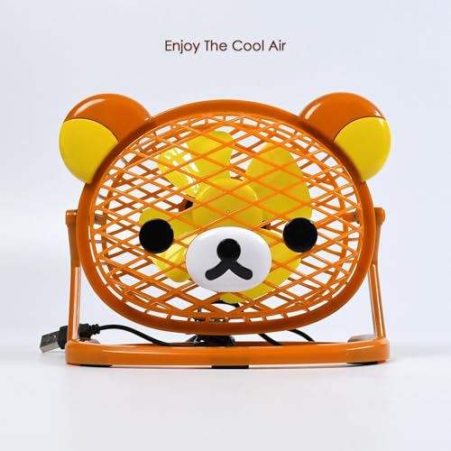 Image of ATEVON Cute Teddy Bear USB Fan - Portable Mini Desk Fan for Kids, Home, Office, Car & Study Table - Adjustable Silent Cooling Fan for Personal Use