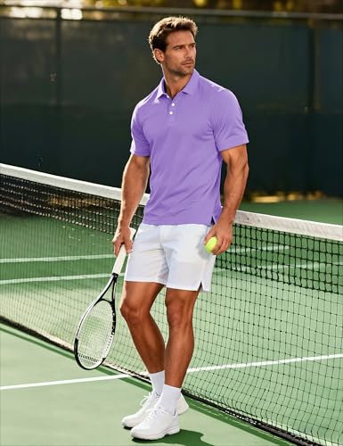 Image of MAGCOMSEN Men's Polo Shirts 3 Buttons Casual Work T Shirts Quick Dry Short Sleeve Golf Shirt Pique Jersey Outdoor Performance