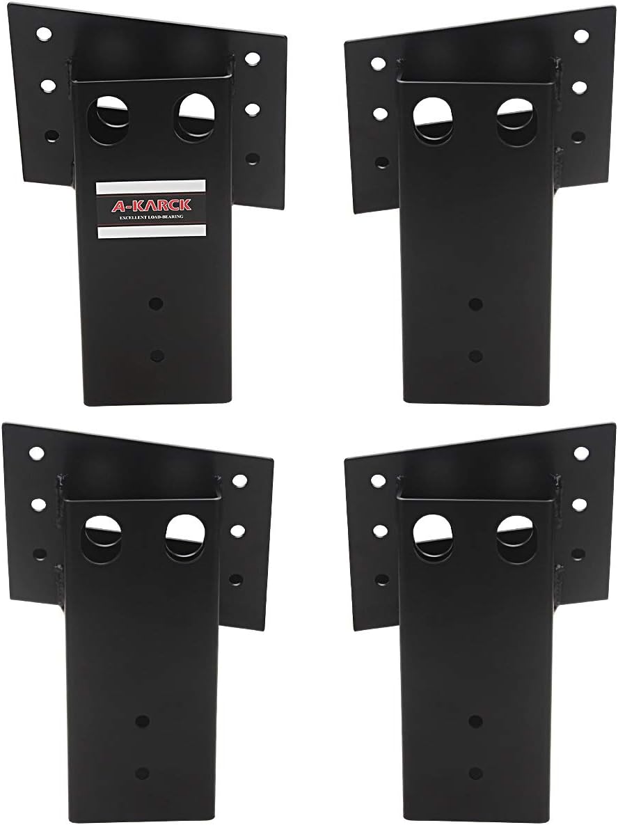 Product Deal A-KARCK 4x4 Compound Angle Brackets Heavy Duty Steel 4PCS, Outdoor Platform Brackets Multi-Use for Observation Decks and Deer Stand, Black Coated