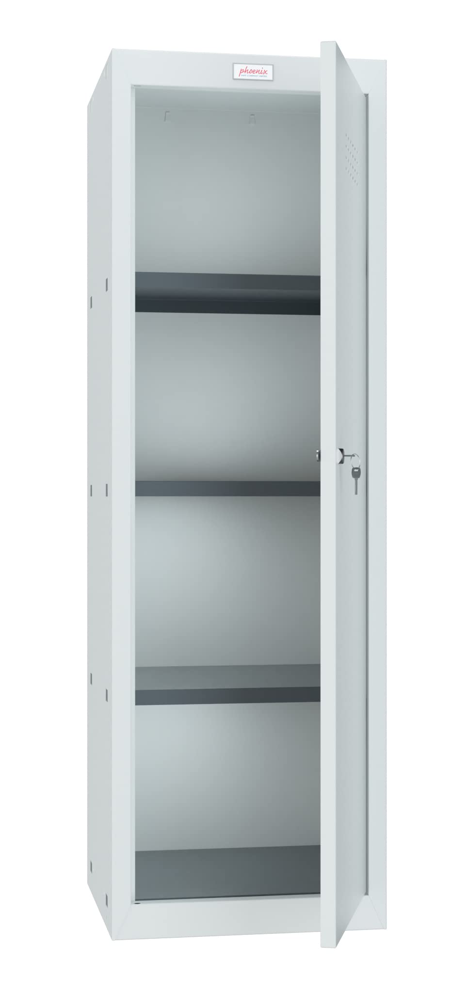 Phoenix Safe Company - Seria CL - Szafki sześcienne - Jasnoszara szafka z 4 kostkami z zamkiem na klucz - 1265 x 400 x 400 mm - CL1244GGK