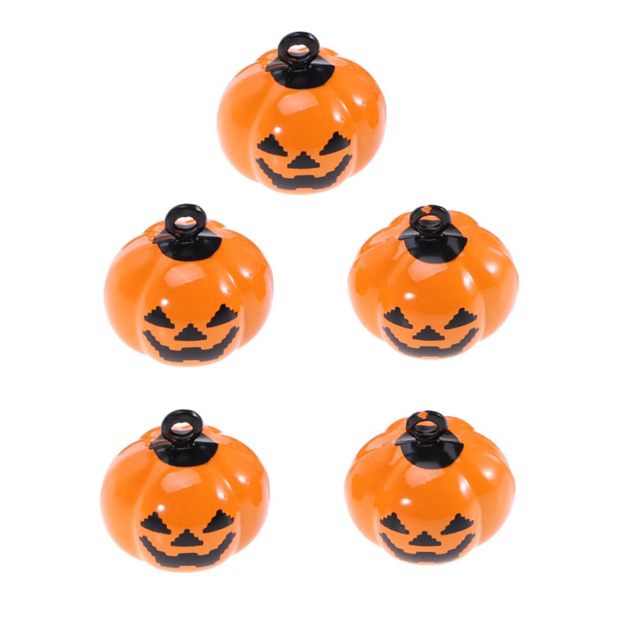 Angoily 4pcs Pumpkin Shaped Bell Decorative Pumpkins Ghost Skull Bells Pumpkin Pet Bells Cartoon Accessories, 1.9X1.9CM, Copper