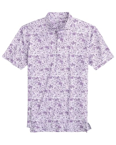 johnnie-O Tailgater 2.0 Polo | Polo Jersey de Rendimiento Estampado para Hombre | Absorbe Humedad | Camisa de Golf
