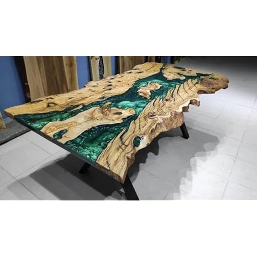 Personalized Large EPOXY Table, Resin Dining Table for 2, 4, 6, 8 River Dining Table Top, Wood Epoxy Coffee Table Top, Living Room Table (16.5" Inches Tall, 48 x 24 Inches)