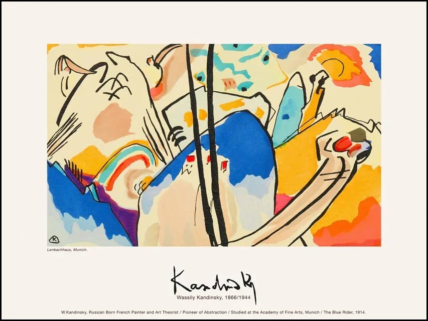 Wassily Kandinsky Paysage affiche déco murale tableau abstrait impression toile 60x90cm