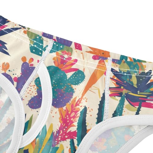 KLL Succulents Cacti Colorful Dots Toddler Boys Pure Cotton Briefs Underwear Breathable Children Panties4