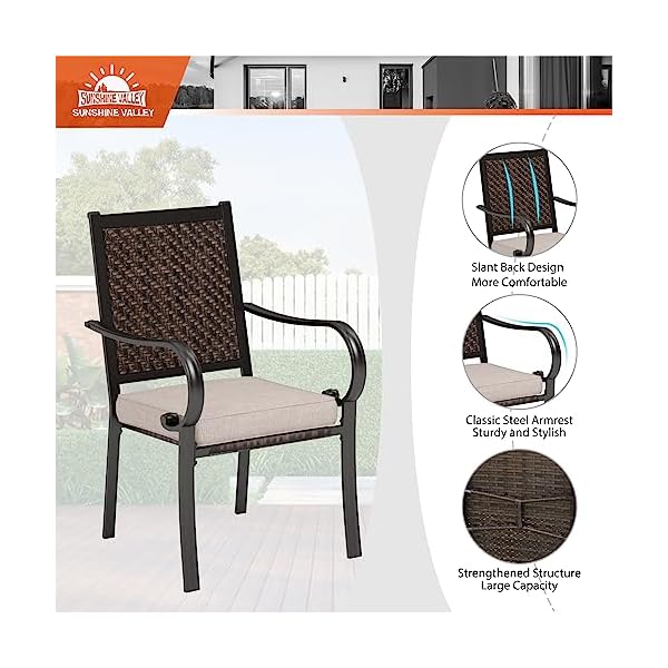 9 piece wicker patio dining sets outdoor dining sets for 8 1 expandable metal dining table 8 patio dining chairs with cushion all weather outdoor table and chair sets for backyard  urban country home decor