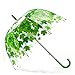 Parapluie pour femme 4 couleurs créatives mignon frais PVC transparent champignon feuilles cage arche parapluie enfant long parapluie pluie parapluie, Vert,