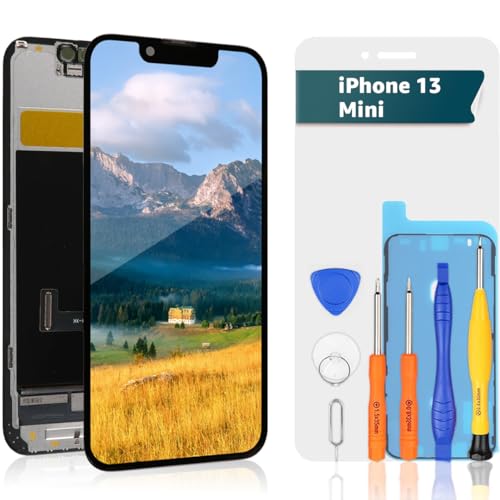 bokman Pantalla LCD de Repuesto para iPhone 13 Mini, Pantalla de 5.4' y Digitalizador Táctil con Kits de Herramientas de Reparación