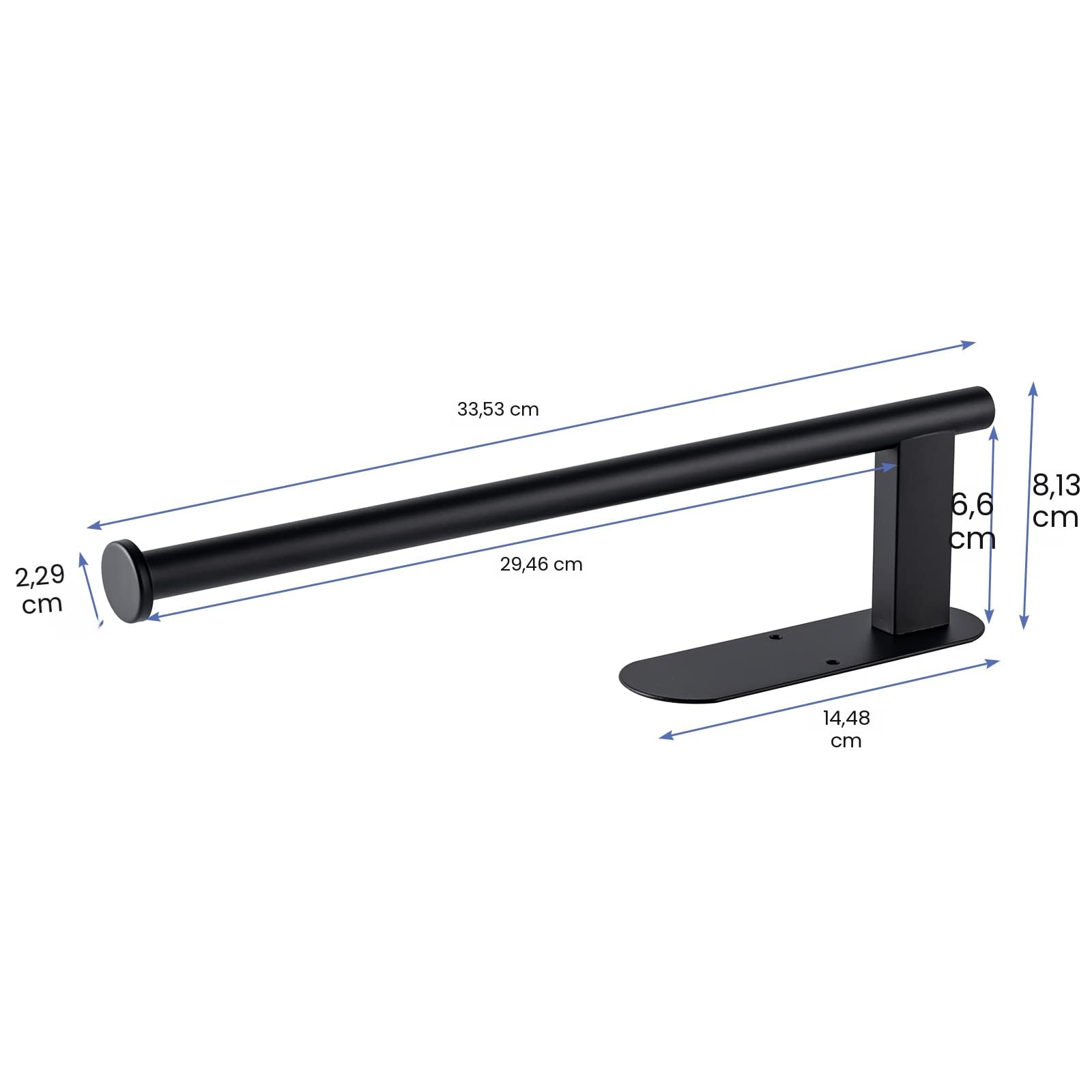 Porte-serviettes Mural En Acier Inoxydable SUS 304 (noir