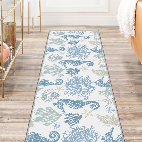 Tapete decorativo corredor marítimo 2x6 pies azul miniatura 1