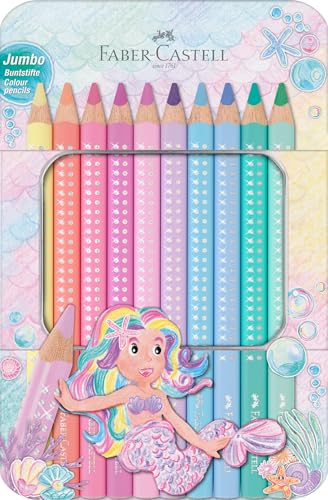 Faber-Castell - Buntstifte Set Jumbo Sparkle Pastell 10 Farben