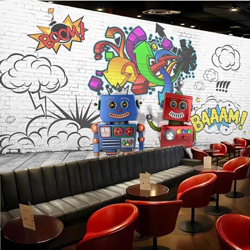 Papel pintado de tamaño personalizado, arte callejero, graffiti 3D, decoración de fiesta, despegar y pegar, arte de pared, papel pintado impermeable aplicable para restaurante, bar, dormitorio, sala
