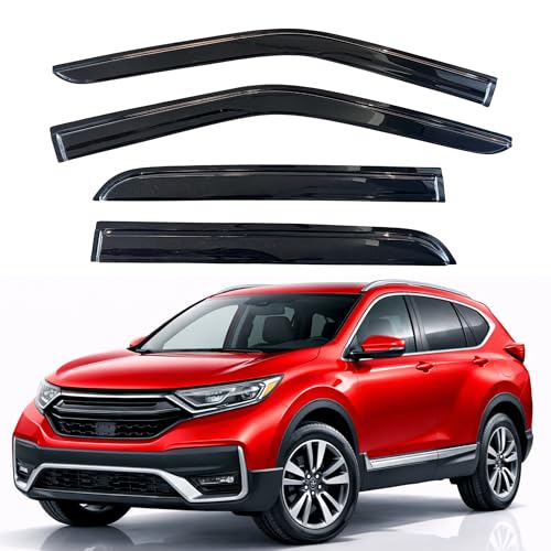 Image of KPY Rain Guards Fit for 2017-2022 Honda CRV, Out-Channel Window Visors Vent Wind Deflectors 4PC, Car Accessories for 17-22 CR-V