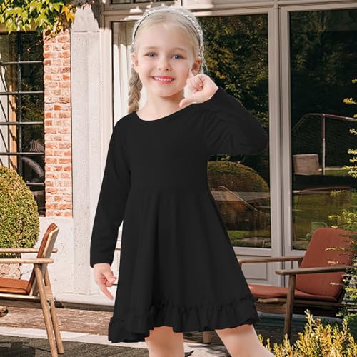 Toddler Dress Long Sleeve A Line Twirly Fall Winter Baby Girls Casual Party Birthday Dresses for Girls3