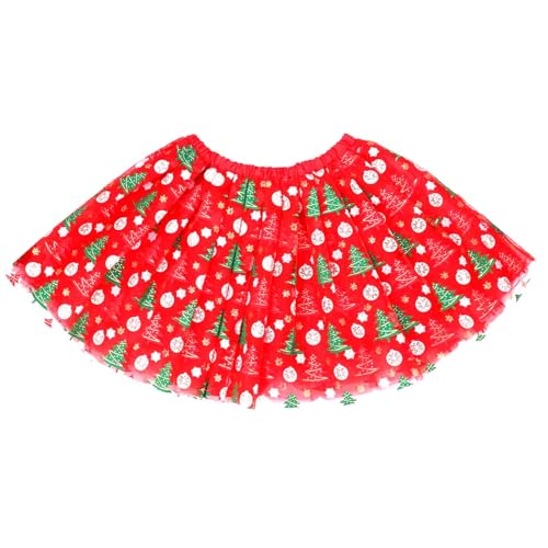 REETAN Christmas Tutu Skirt Layered Xmas Tutu Skirt Santa Festival PartyTutu Costume for Women and Girls (C)