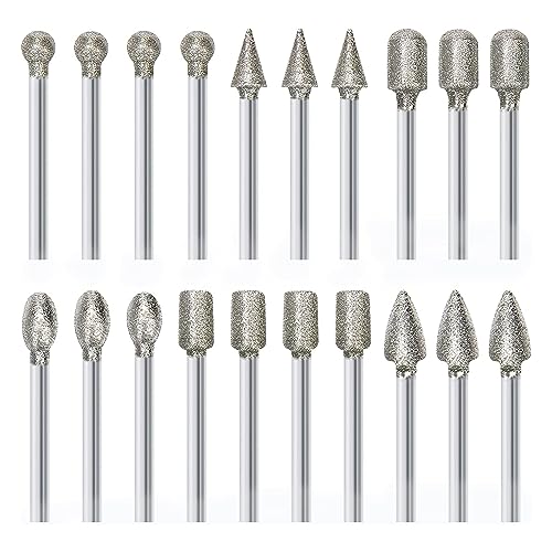 LbsAMP 20 Pezzi Set di Frese Rotanti 6 Diverse