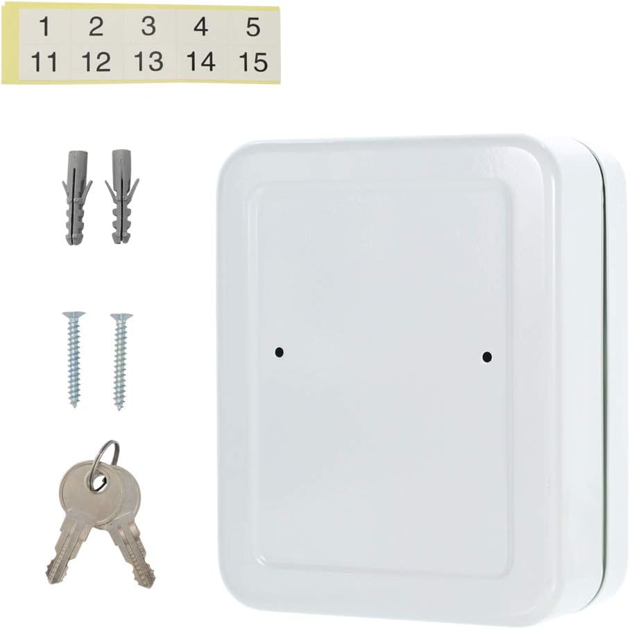 Rottner TS20 Key Cabinet for 20-Keys with Fixed Hooks - White