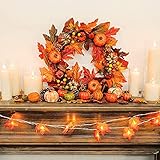 120Pcs Artificial Pumpkins Autumn Decorations Set,Autumn Home Decor Artificial Fall Maple Leaves,Pine Cones,Gourds,Pumpkin,Small Acorns for Thanksgiving Halloween Fall Home Harvest Table Decorations - Image 6