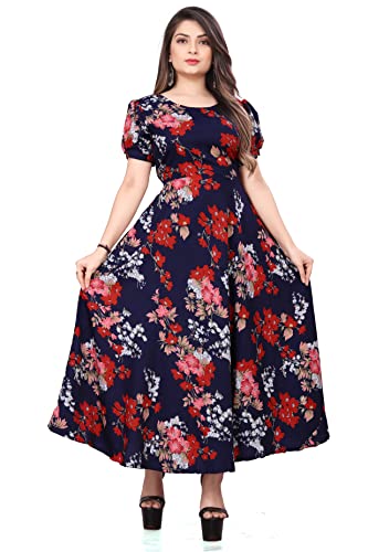 Image of FLARED ALINE MAXI DRESS WITH FLORAL PRINT FOR WOMEN