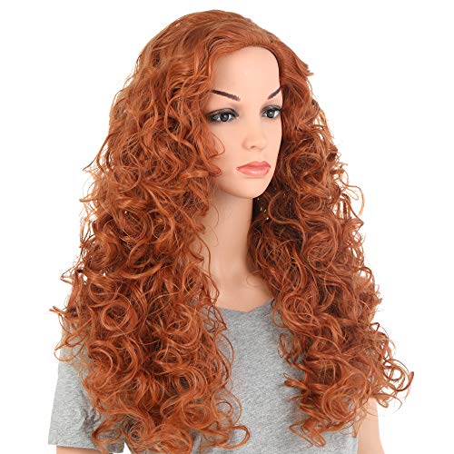 Onedor Long Hair Curly Wavy Full Head Halloween Wigs Cosplay Costume Party Hair Wigs (130A-Fox Red) #TOP3