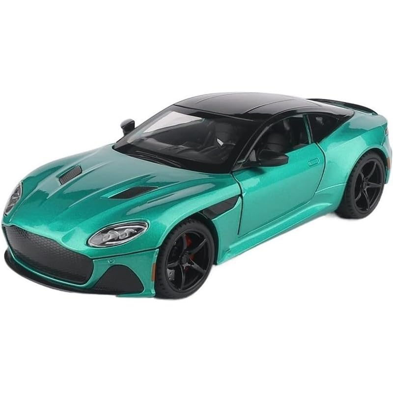 Image of Kids Model 1:24 Astorn Martin Die Cast Metal Car Pull Back Action Opening Doors with Realistic Engine Sound Lights Toy Car Gift for Boys - Green