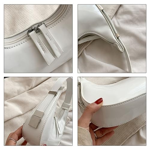 Image of Women's Crescent Leather Shoulder Bag Y2k Purse Red Purse Hobo Handbag 90s Vintage Y2k Bag Clutch Purses (Red)