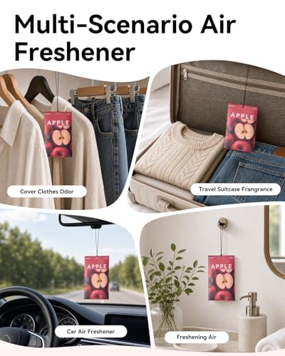Image of MYARO Red Apple Scented Sachets Air Freshener: Sweet Fruity Fragrance Hanging Bag for Home, Bedroom, Closet, Lingerie Drawer, Car, Apartment Dorm - Aroma Gift for Women & Teen Girls,20 Packs