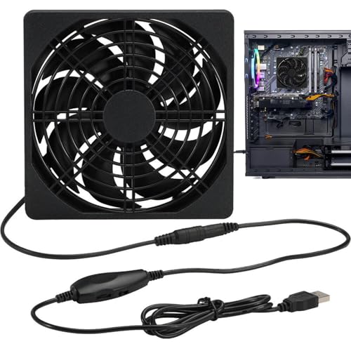 Ventilador de ordenador USB – Ventilador externo alimentado por USB con 3 velocidades de viento – Ventilador de refrigeración portátil para router versátil para ordenadores y electrodomésticos