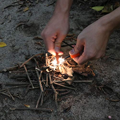 Survival Chainsaw Pocket Hand Saw 29-Inch Folding Survival Chain Saw with Strong Sharp Teeth for Camping Hiking Hunting Gardening and Outdoor Emergency Includes Fire Starter and Carry Pouch