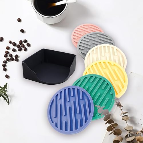 The Better Home Silicone Coasters Set Of 6(Dia - 10cm)| Dining Ta...