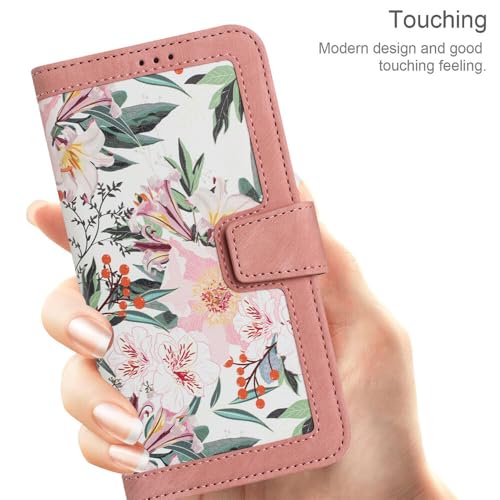 Étui portefeuille Samsung S25 fleur bleu protection clapet aimanté