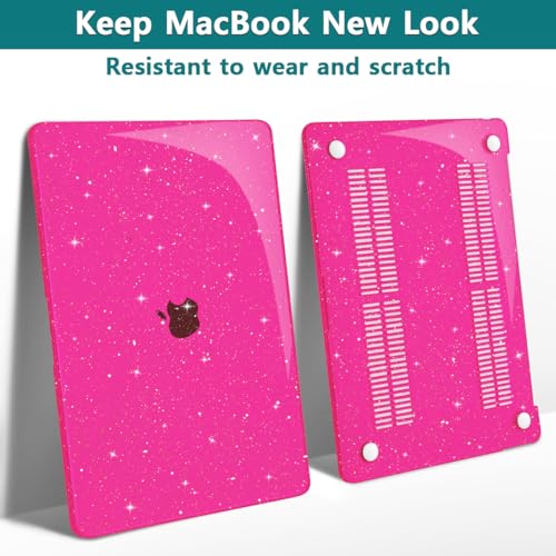 Funda MacBook Air 13 rosa purpurina compatible con M1 A2337 4
