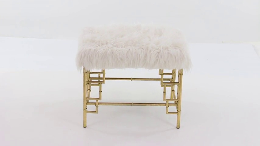 Amazon.com: Deco 79 Metal Stool with Faux Fur, 23